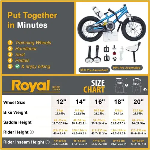 Royalbaby Freestyle BMX Bike for Kids – Boys & Girls Cruiser Bicycle