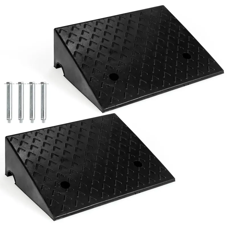 Rubber Curb Ramp Kit – 5-Inch High × 19-Inch Wide Threshold Ramps for Driveways, Sidewalks, and Motorcycles