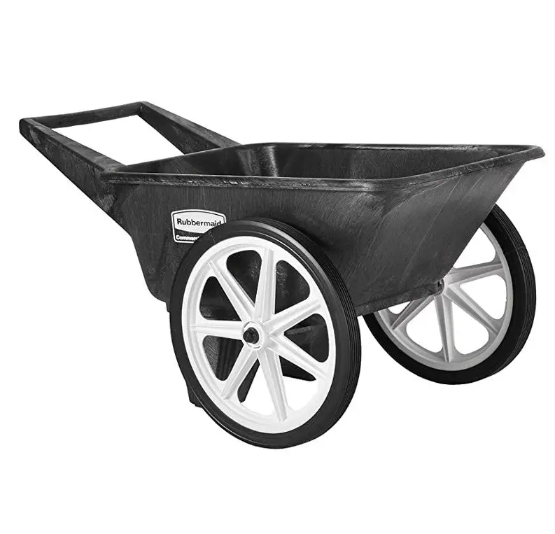 Rubbermaid Commercial Big Wheel Utility Cart – 200-Lb Capacity, Black