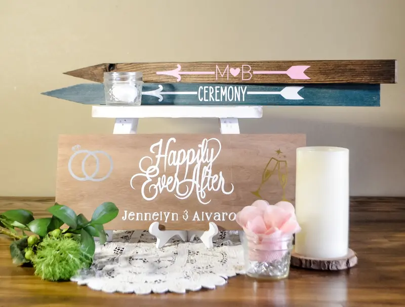 Rustic Wooden Arrow Directional Signs for Wedding Ceremonies or Receptions 2