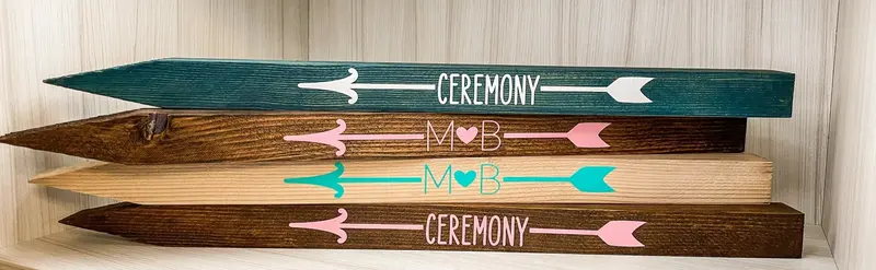 Rustic Wooden Arrow Directional Signs for Wedding Ceremonies or Receptions
