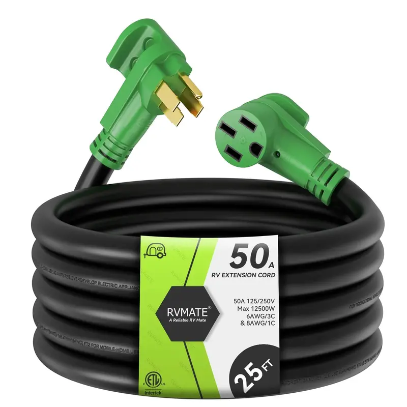 RVMATE 50-Amp RV/EV Extension Cord – 25-Foot Heavy-Duty Power Cable