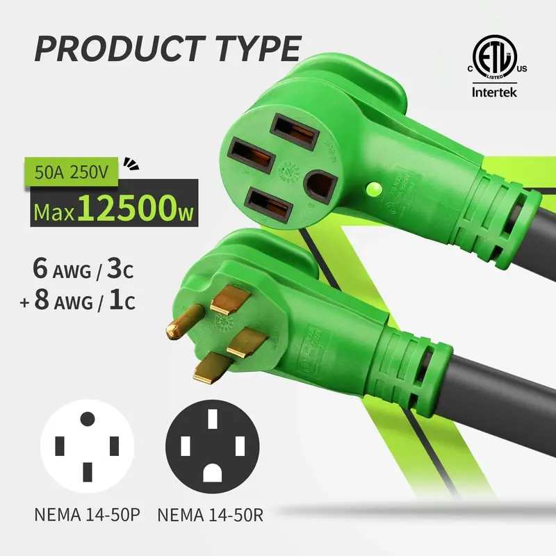 RVMATE 50-Amp RV/EV Extension Cord – 25-Foot Heavy-Duty Power Cable