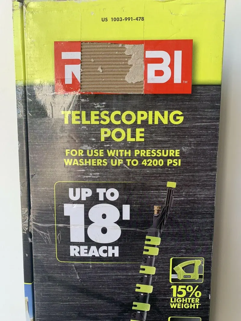 RYOBI 18-Foot High-Pressure Extension Pole – Compatible with Up to 4200 PSI Washers