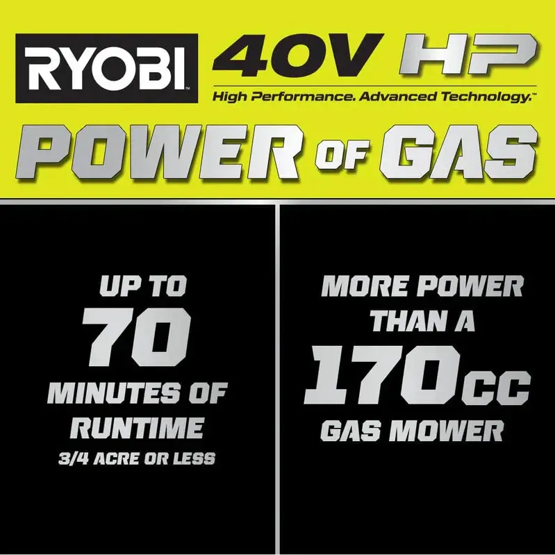 RYOBI 40V HP Brushless 21-Inch All-Wheel Drive Self-Propelled Lawn Mower – Whisper Series with Dual 6.0Ah Batteries & Charger