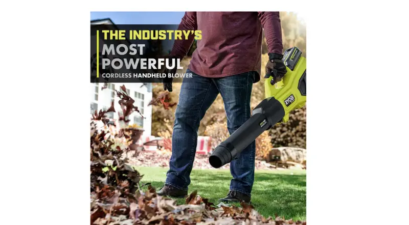 RYOBI 40V HP Brushless Cordless Leaf Blower – 730 CFM, 190 MPH, Dual 4.0Ah Batteries, 57 dB Noise Level