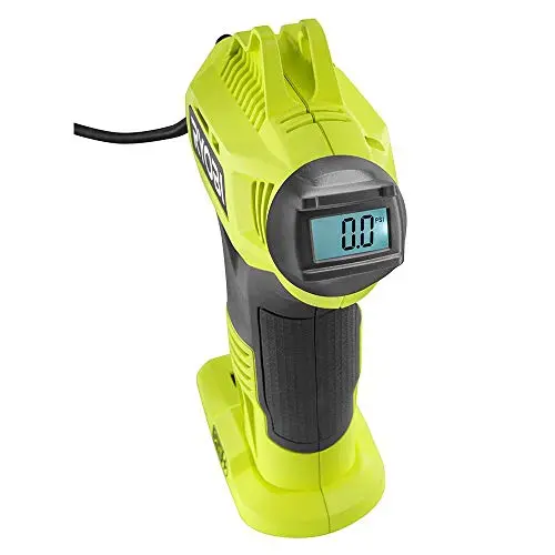 RYOBI ONE+ 18V Cordless Air Inflator — Digital Pressure Gauge, Compact Tire Inflation Tool with Lithium-Ion Battery