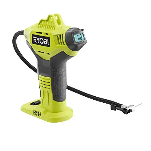 RYOBI ONE+ Cordless High-Pressure Inflator – Digital Pressure Gauge & Compatible Lithium-Ion Battery Included