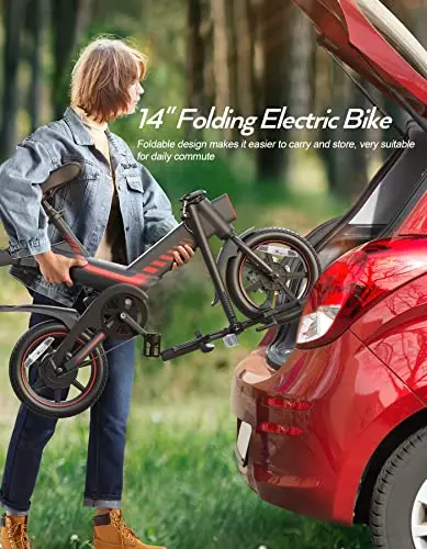 Sailnovo 14-Inch Folding Electric Bike for Teens and Adults