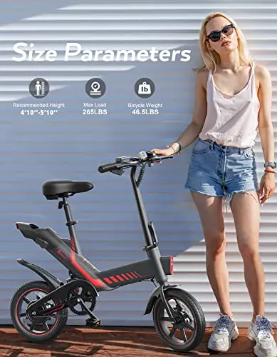 Sailnovo 14-Inch Folding Electric Bike for Teens and Adults