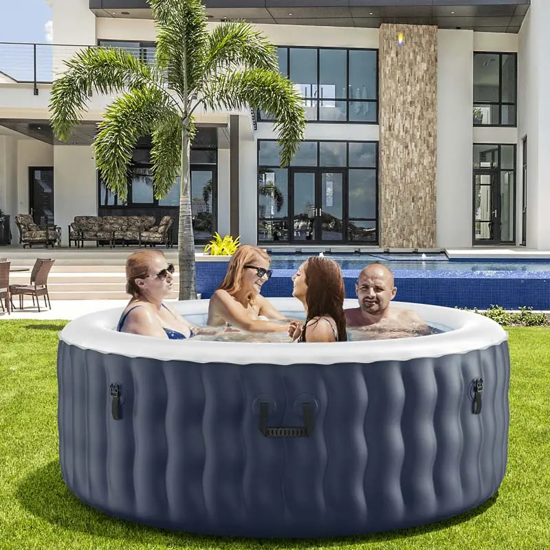 SaluSpa 4-Person Inflatable Hot Tub with 108 Air Jets, Carry Bag, Filter, and Rapid-Inflation Pump