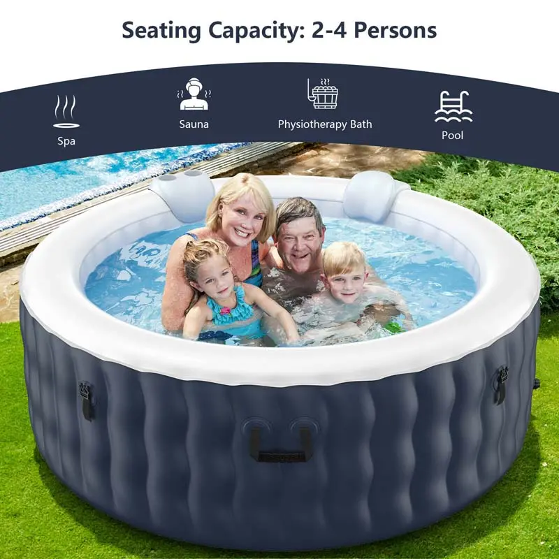 SaluSpa 4-Person Inflatable Hot Tub with 108 Air Jets, Carry Bag, Filter, and Rapid-Inflation Pump