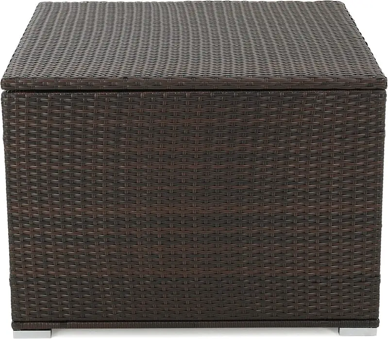 Samoa Multibrown Woven Resin Storage Box – Indoor/Outdoor Accent Bin