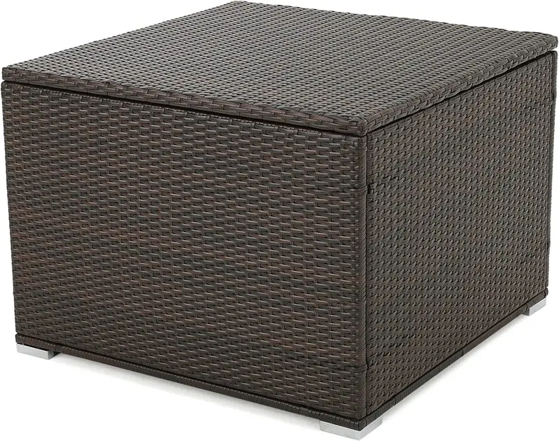 Samoa Multibrown Woven Resin Storage Box – Indoor/Outdoor Accent Bin