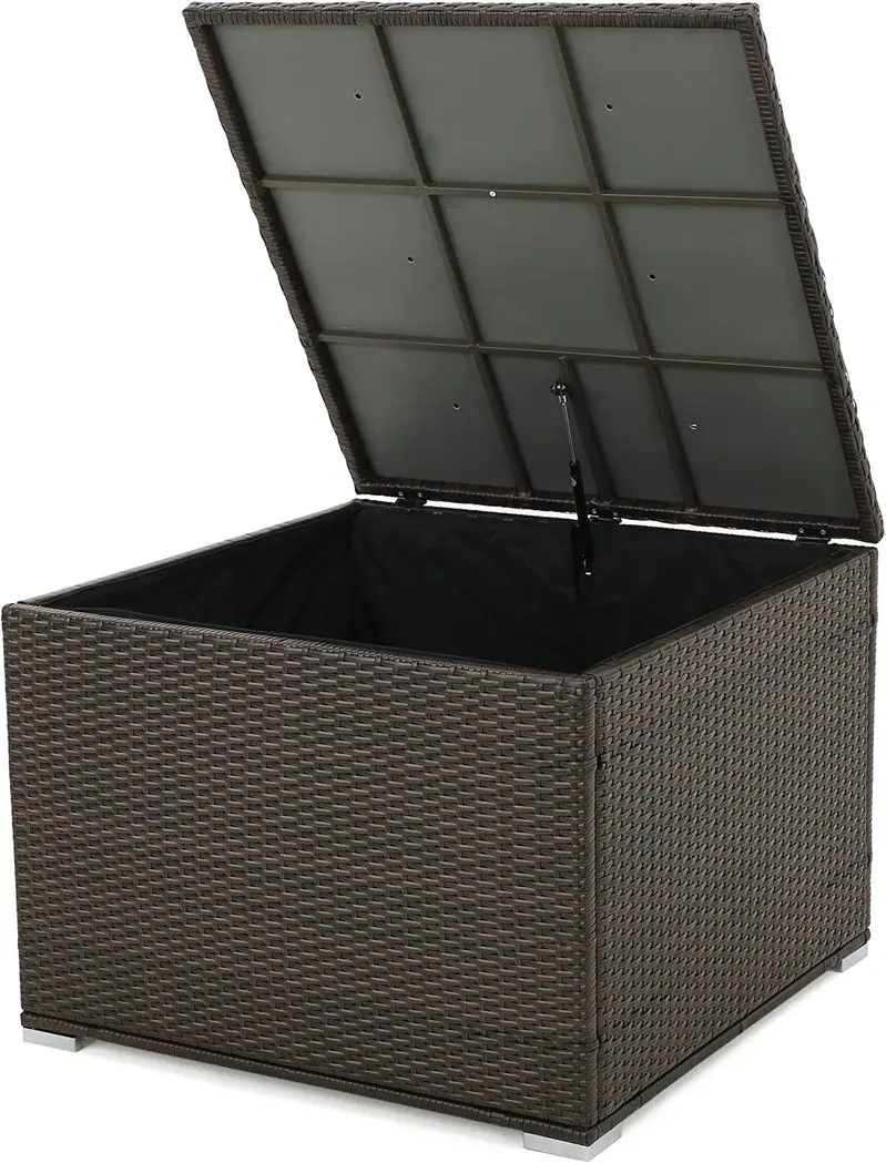 Samoa Multibrown Woven Resin Storage Box – Indoor/Outdoor Accent Bin