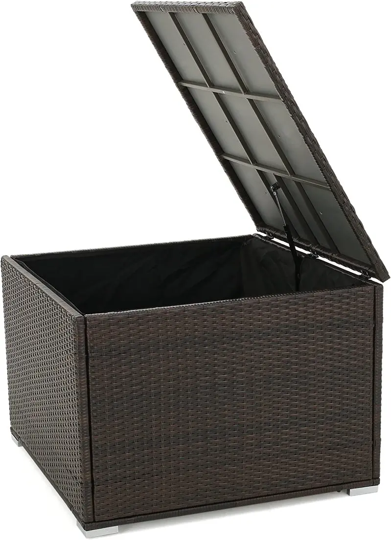 Samoa Multibrown Woven Resin Storage Box – Indoor/Outdoor Accent Bin
