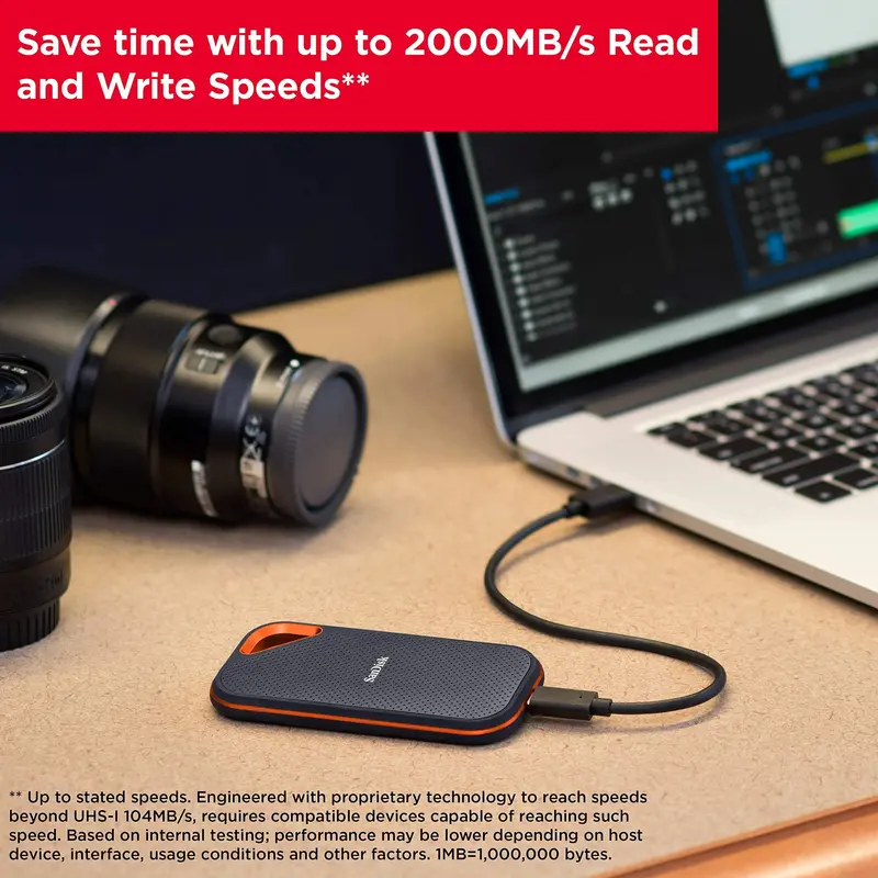 SanDisk Extreme PRO 1TB Portable SSD – Up to 2000MB/s Transfer Speed