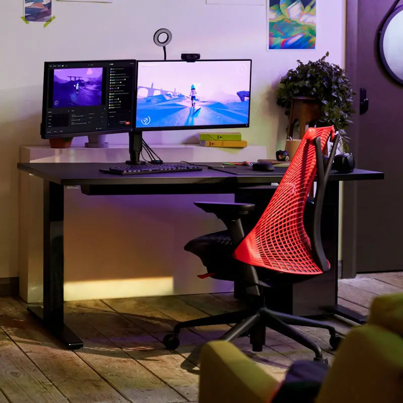 Sayl Gaming Chair – Ergonomic Mesh Back Design with Adjustable Lumbar Support
