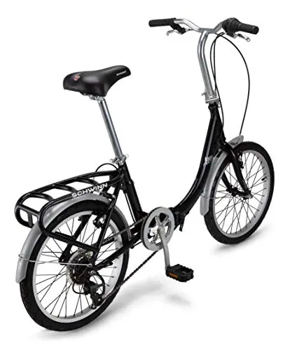 Schwinn Loop Folding Adult Bike – 20-Inch Wheels, 7-Speed Shimano Drivetrain, Lightweight Aluminum Frame