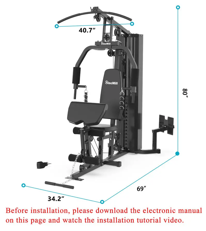 SCM-1148L Full-Body Home Gym System with 148LB Weight Capacity