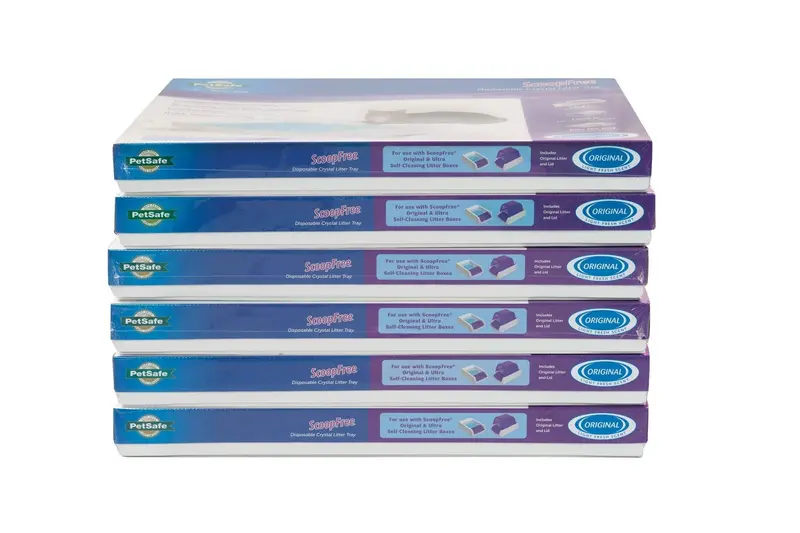 ScoopFree Complete Blue Crystal Litter Tray Refill Pack – 6 Disposable Trays with Leak-Proof Liners and Low-Tracking Formula 2