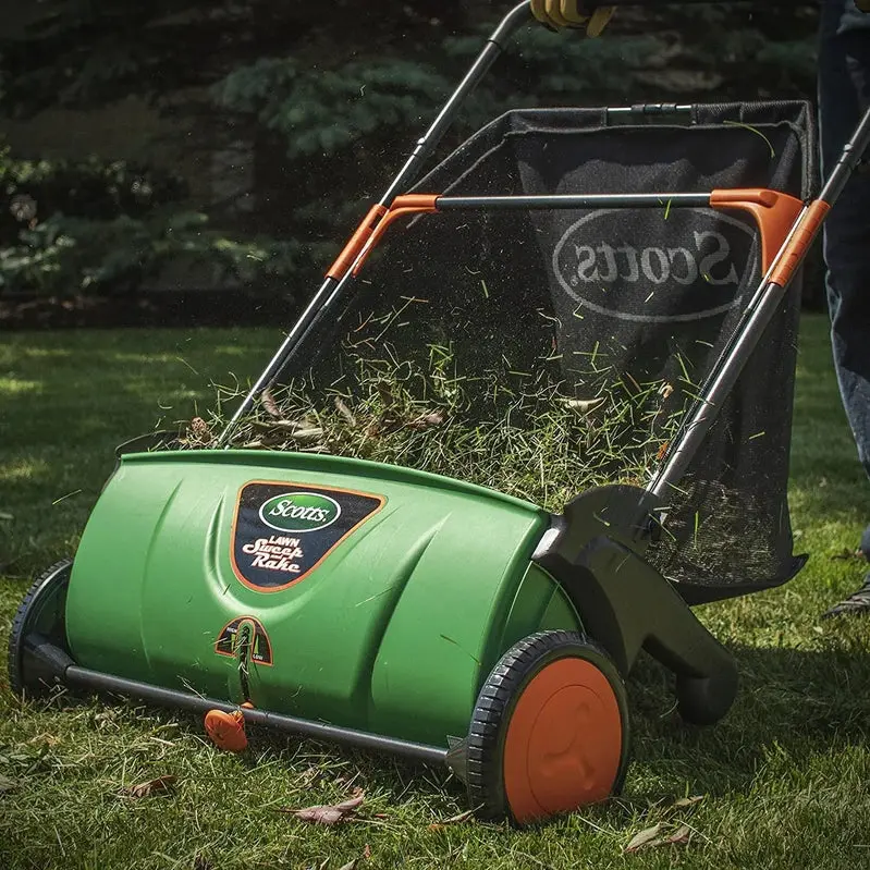 Scotts LSW70026S Push Lawn Sweeper – 26-Inch Width, 3.6-Bushel Capacity, Adjustable Height