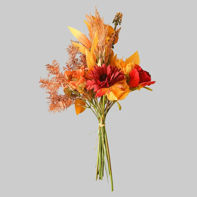 Seasonal Autumn Dried Bouquet – Warm-Toned Faux Greens & Florals for Harvest-Themed Events