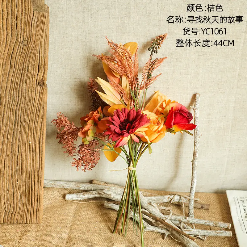 Seasonal Autumn Dried Bouquet – Warm-Toned Faux Greens & Florals for Harvest-Themed Events