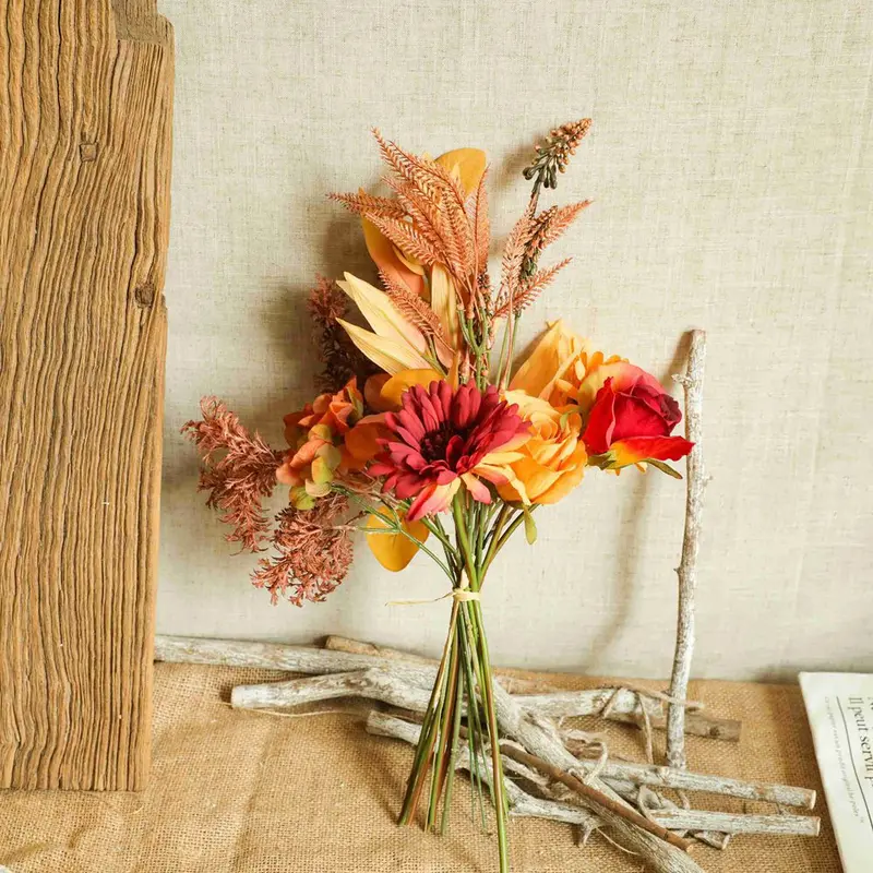 Seasonal Autumn Dried Bouquet – Warm-Toned Faux Greens & Florals for Harvest-Themed Events