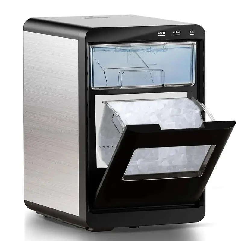 Self-Cleaning Cube Ice Maker – Includes Scoop & Basket, Compact Countertop Ice Production