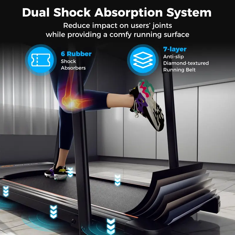 Senior-Friendly Walking Treadmill — Low-Impact Home Fitness Machine with Long Handrails, 300-Lb Capacity, and Pulse Sensors