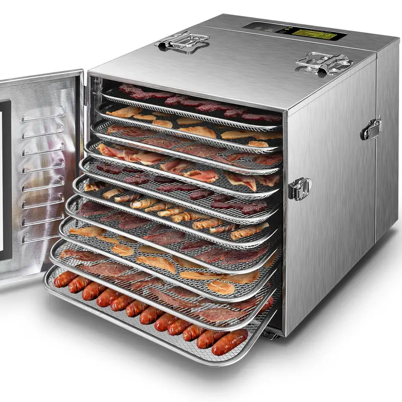 Septree Commercial Food Dehydrator – 10-Tray Stainless Steel Unit for Batch Drying