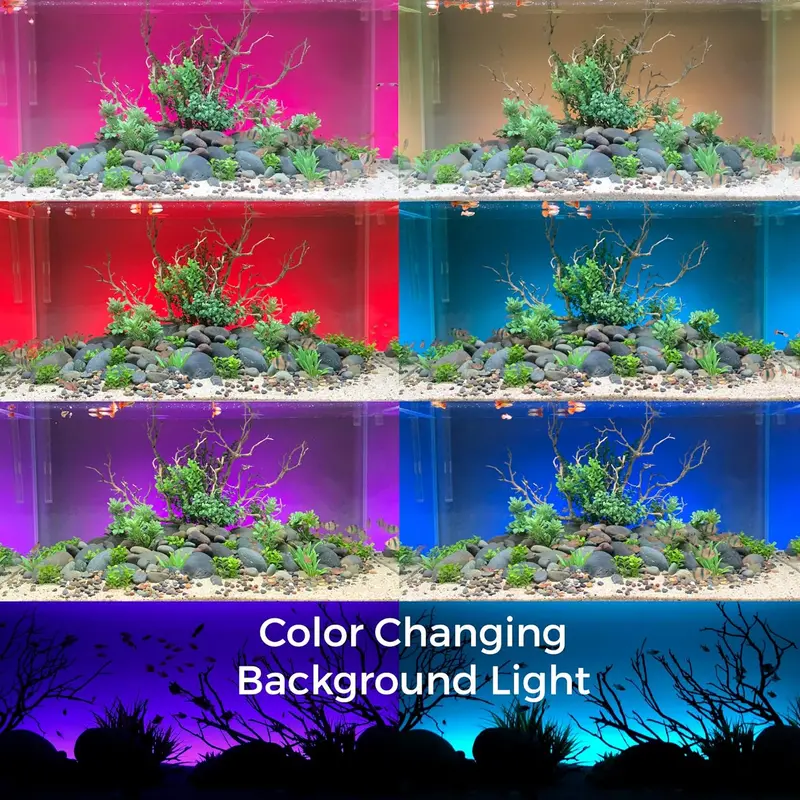 Serene 72" Aquarium Experience Kit – LED Lighting System, Background Illumination, Frosted Film, and Speaker for Immersive Aquatic Display (Model 4028)