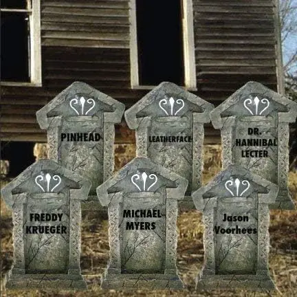 Set of 12 Spooky Halloween Tombstone Yard Decorations for Cemetery Displays