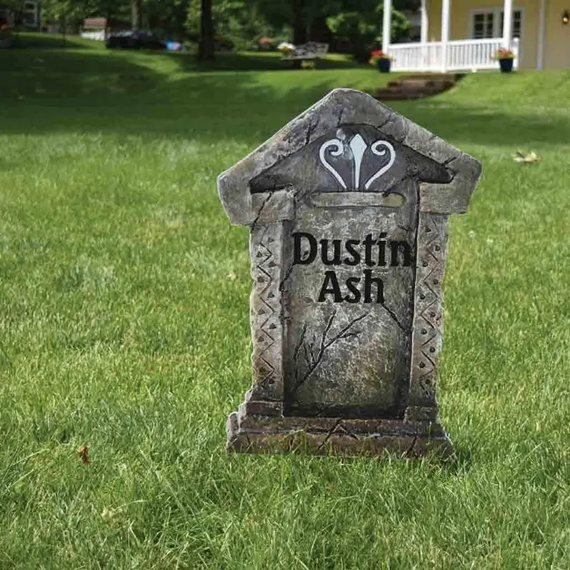 Set of 12 Spooky Halloween Tombstone Yard Decorations for Cemetery Displays