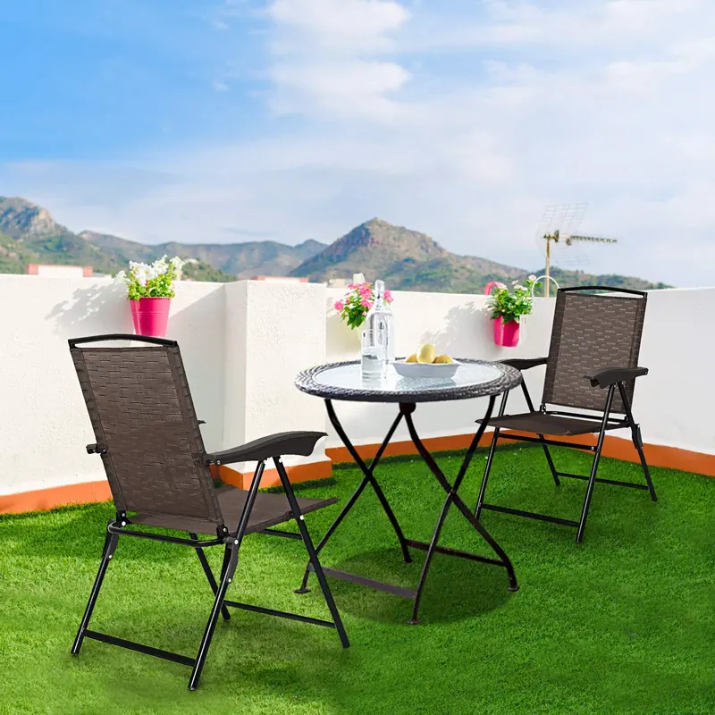 Set of 2 Foldable Sling Chairs for Indoor, Patio, Garden, or Poolside Use 2