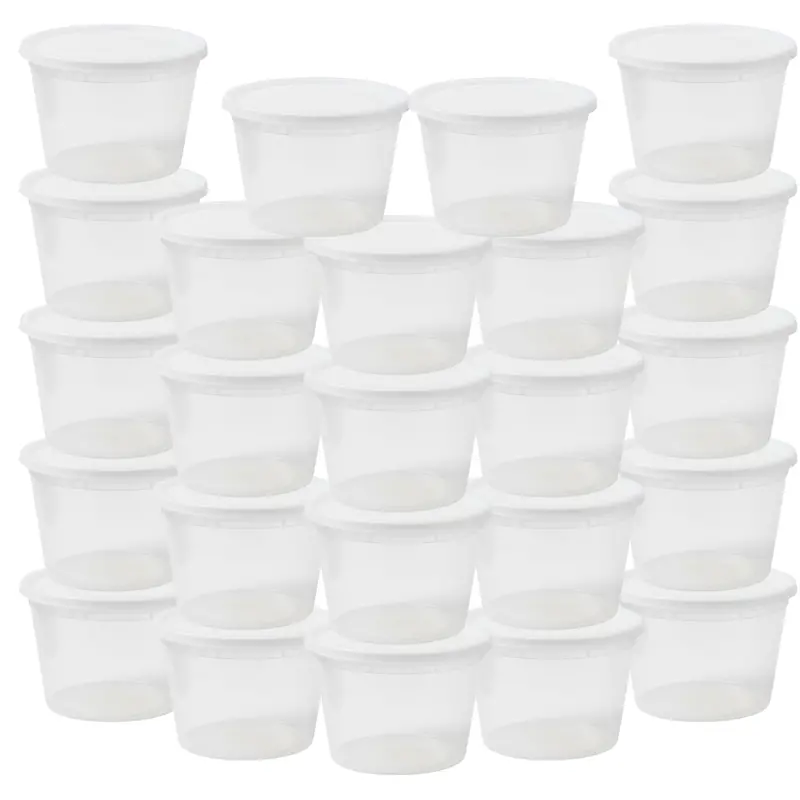 Set of 24 Reusable Snap-Lid Plastic Food Containers for Kitchen Organization