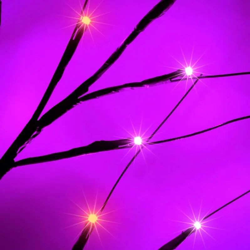 Set of 3 Glow-in-the-Dark Halloween Birch Trees – 96 Total LED Lights