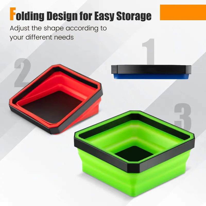 Set of 4 Collapsible Silicone Small-Parts Bowls for Organization 2