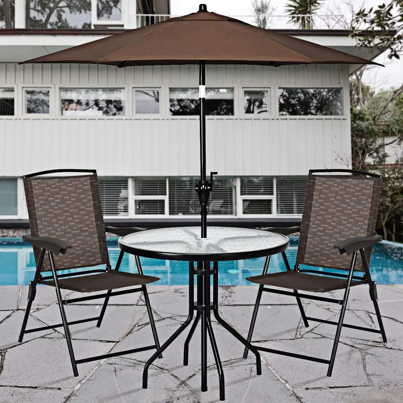 Set of 4 Lightweight Folding Sling Chairs for Patios, Campsites, or Indoor Use 2