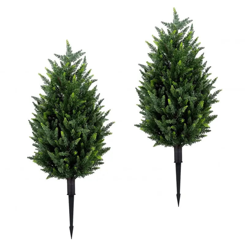 Set of Two Artificial Lavender Topiaries – 3.3-Foot Faux Floral Shrubs 2