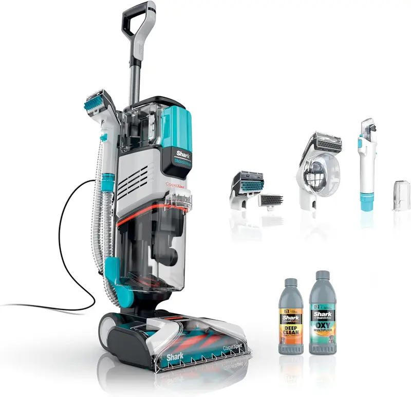 Shark CarpetXpert EX201 Deep-Clean Carpet Cleaner – Cyan Unit Featuring StainStriker Technology, Pet Stain Removal, and Onboard Tool Storage