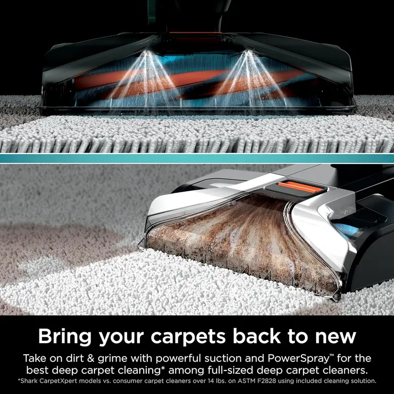 Shark CarpetXpert EX201 Deep-Clean Carpet Cleaner – Cyan Unit Featuring StainStriker Technology, Pet Stain Removal, and Onboard Tool Storage