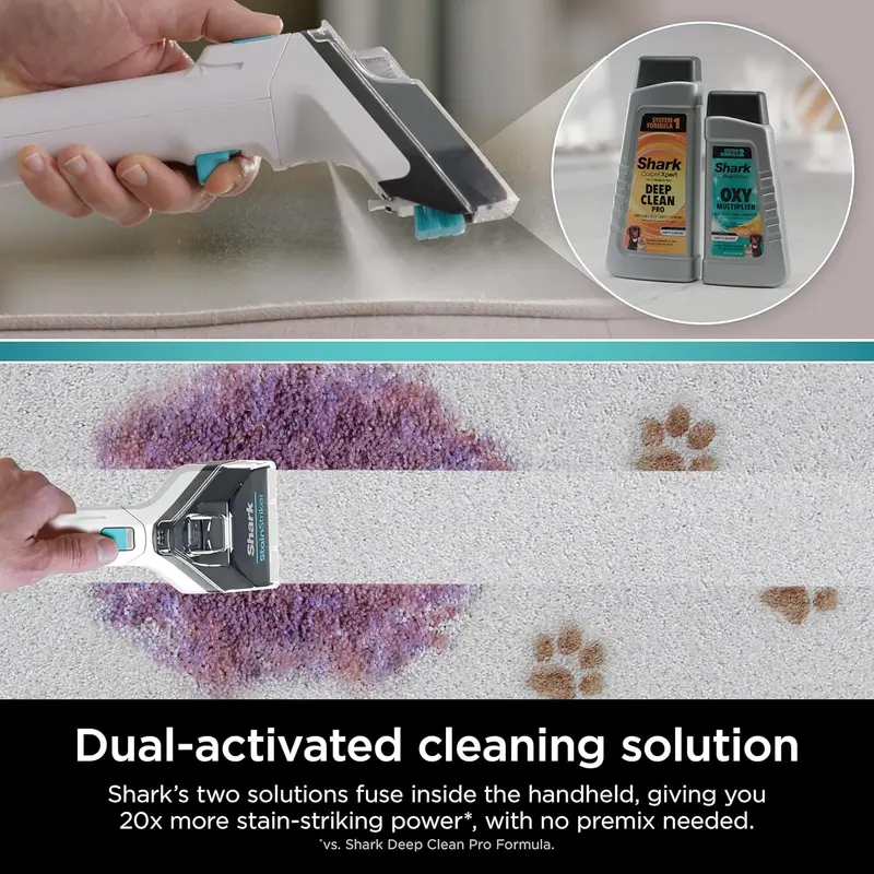 Shark CarpetXpert EX201 Deep-Clean Carpet Cleaner – Cyan Unit Featuring StainStriker Technology, Pet Stain Removal, and Onboard Tool Storage