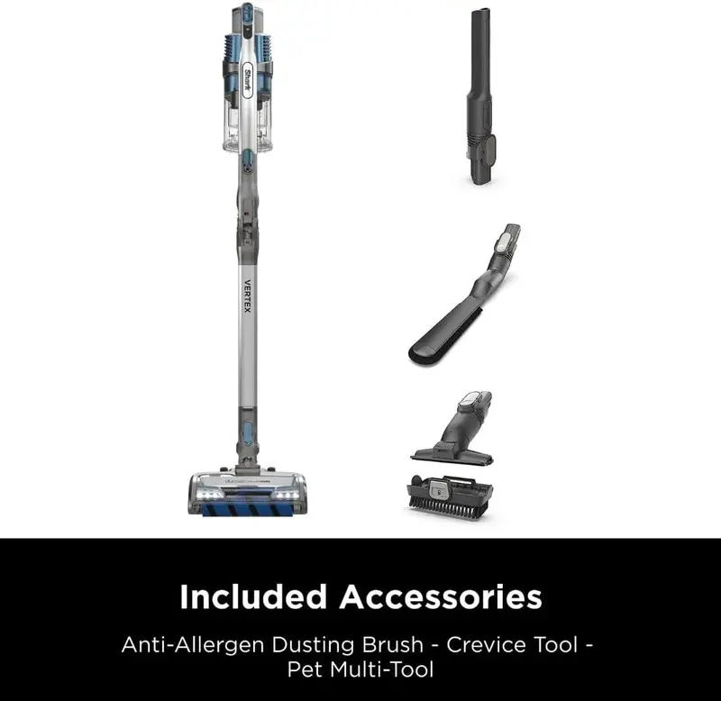 Shark IZ462H Vertex Ultra-Light Cordless Stick Vacuum – DuoClean PowerFins, Pet Tools, Anti-Allergen Filtration & 60-Min Runtime (Blue) 2