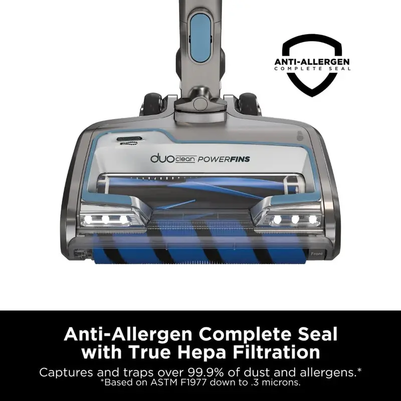 Shark IZ462H Vertex Ultra-Light Cordless Stick Vacuum – DuoClean PowerFins, Pet Tools, Anti-Allergen Filtration & 60-Min Runtime (Blue)
