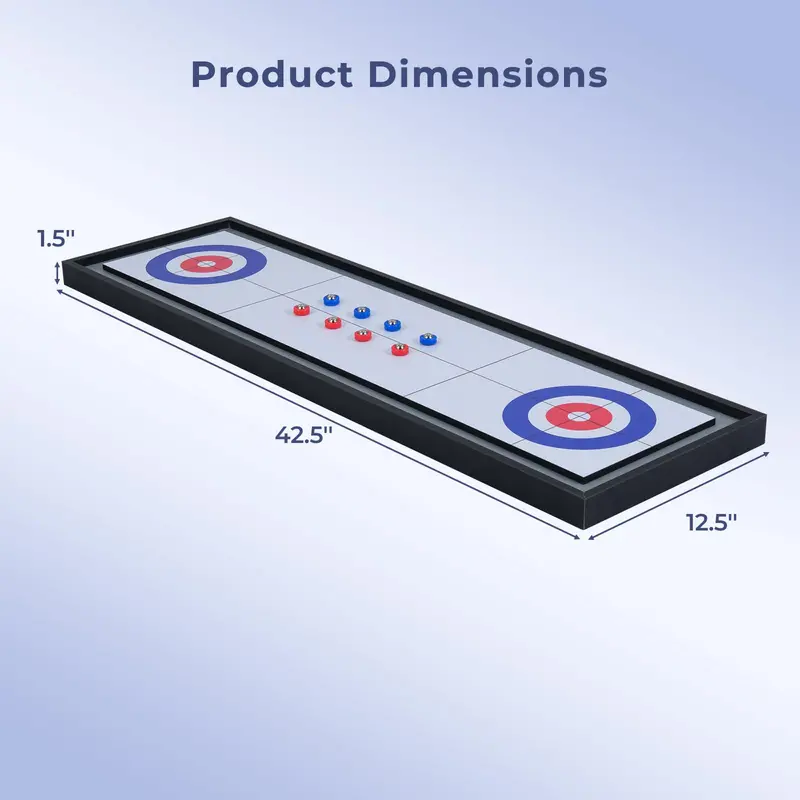 Shuffleboard and Curling Hybrid Board Game Set for Adult Play