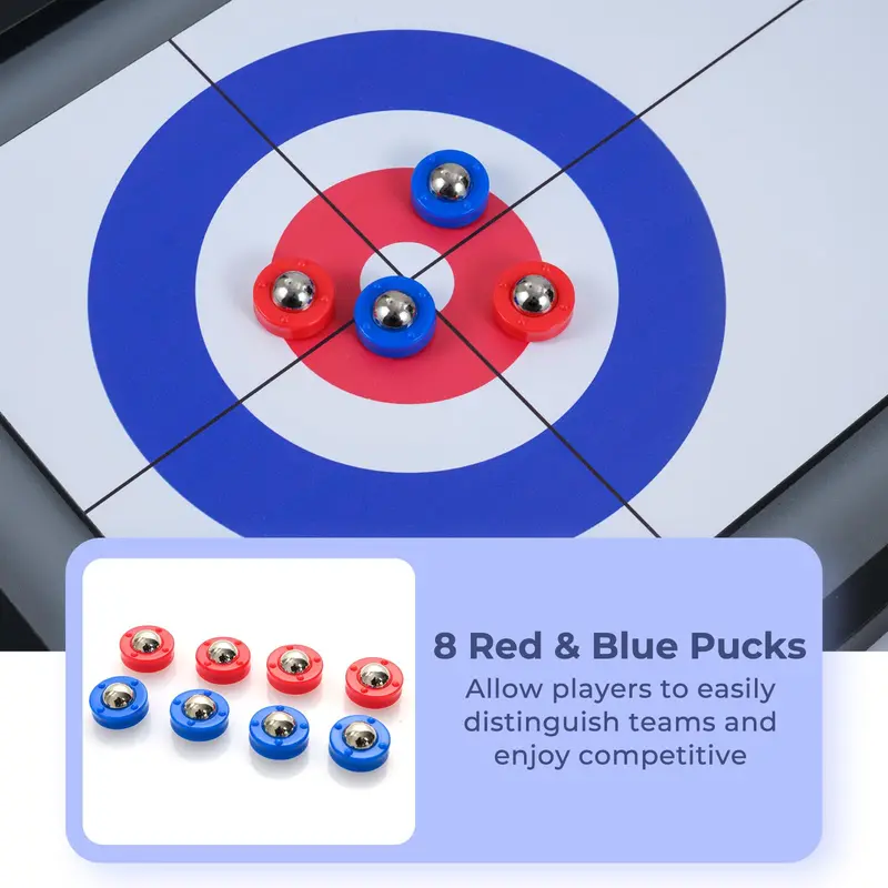 Shuffleboard and Curling Hybrid Board Game Set for Adult Play