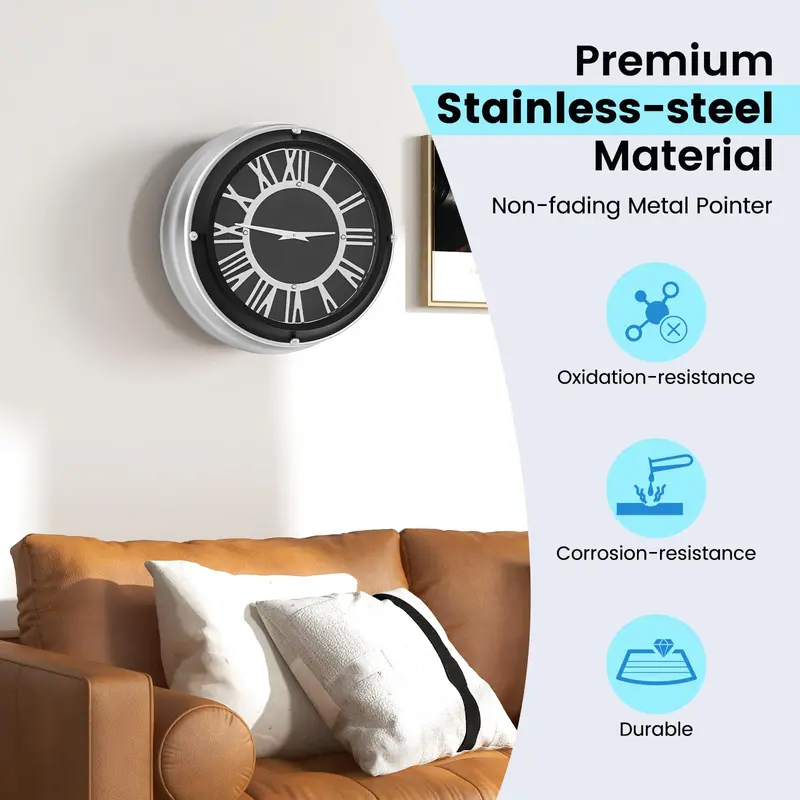 Silent Quartz Wall Clock – Non-Ticking Modern Decorative Timepiece