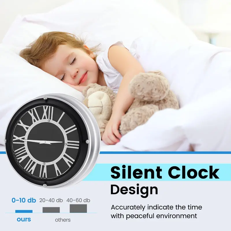 Silent Quartz Wall Clock – Non-Ticking Modern Decorative Timepiece